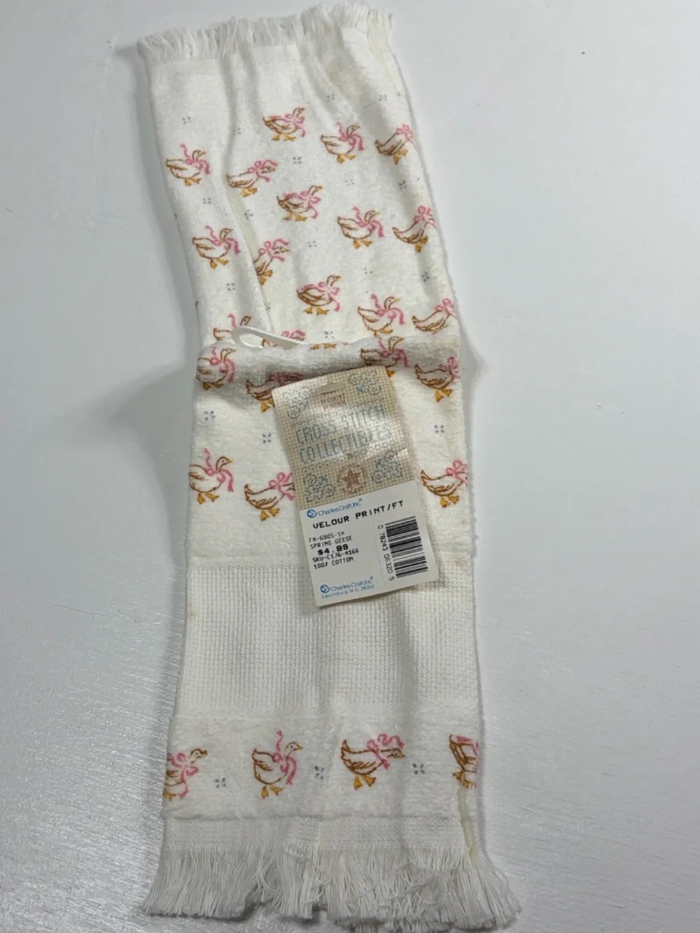 Vintage Cross stitch collectibles spring geese hand towels NWT goose geese ducks - Picture 7 of 10